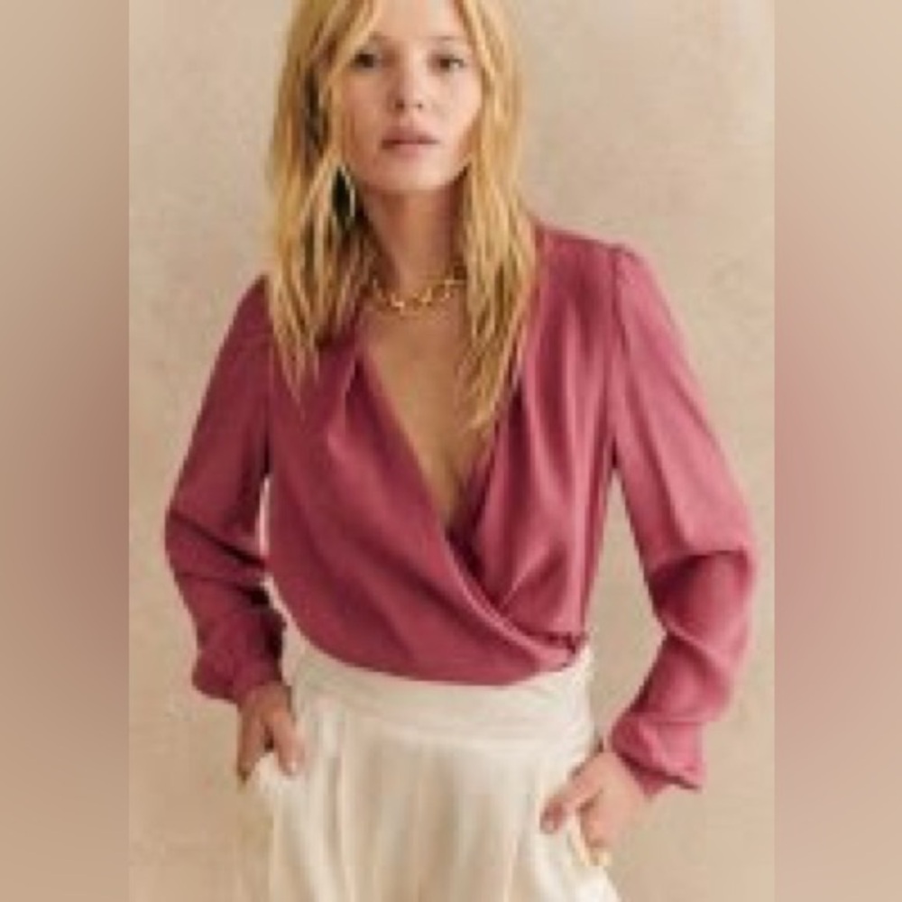 Sezane Abelia Blouse in Rosewood